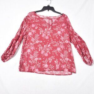 Camo Blu Women's Floral Blouse Size Large